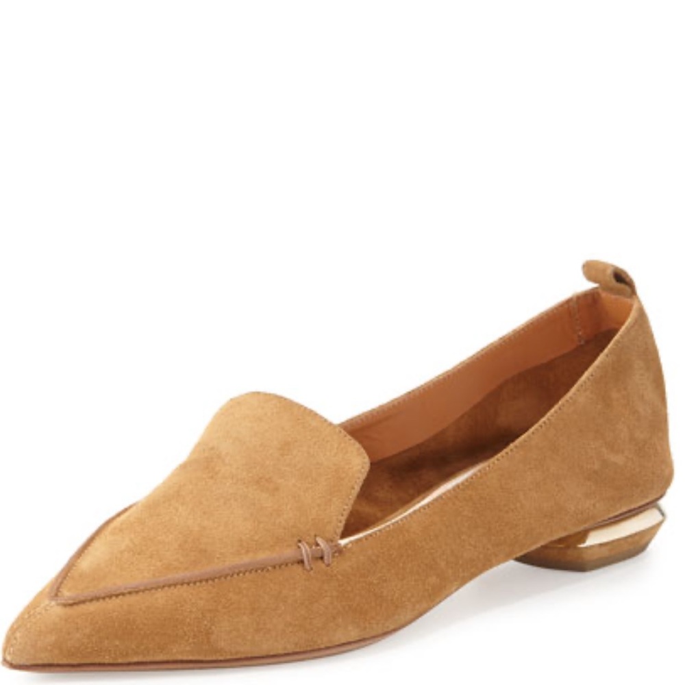 Nicholas Kirkwood Beya Suede Point-Toe Loafer, Hazel